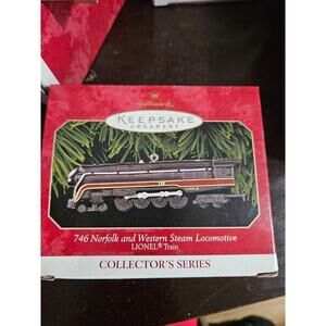 Hallmark Keepsake ornament 746 Norfolk and Western steam locomotive Lionel train